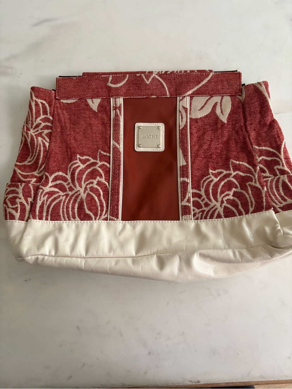 Miche Red Floral & Cream Faux Leather- Shell Only